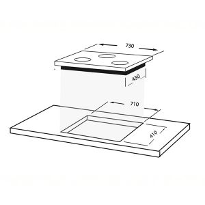 Kích thước bếp ga âm Faber FB-703BG