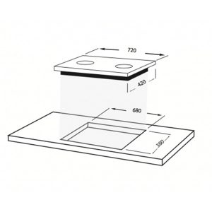 Kích thước bếp ga âm Fabe-FB-A05G2