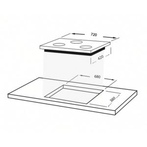 Kích thước bếp ga âm Faber FB-A05G3