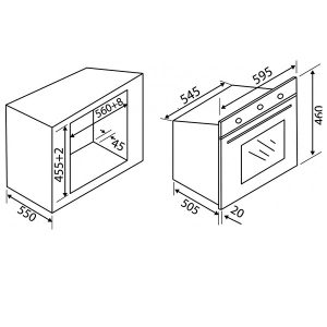 Kích thước lò hấp Malloca MST 30TG