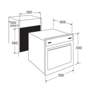 Kích thước lò nướng Brandt FE1022XS