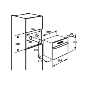 Kích thước lò nướng Brandt FP1245X