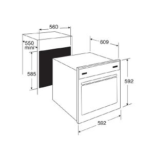 Kích thước lò nướng Brandt FP1364M