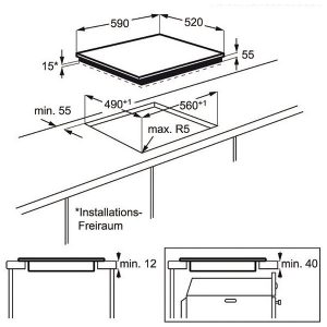 Kích thước bếp từ AEG HK6532H2FB