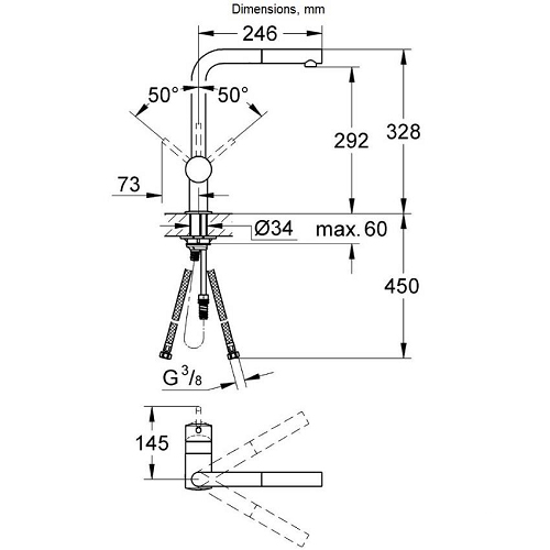 Vòi rửa bát Grohe 32168000 Vòi rửa bát Grohe 32168000