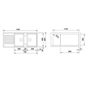 Chậu rửa bát Blanco BLANCOZIA 8S 565.76.950