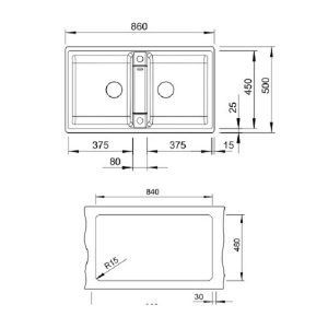 Kích thước chậu rửa bát Blanco BLANCOZIA 9 567.68.340