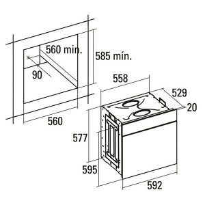 Kích thước lò nướng Dmestik ES 605TC