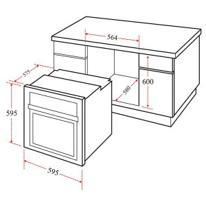 Kích thước lò nướng Eurosun EOV65ME