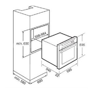 Kích thước lắp đặt lò nướng Chefs EH-BO1107S