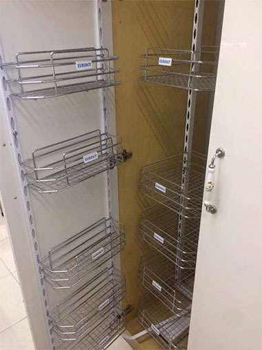 Tủ kho 6 tầng cảnh mở inox đan ô vuông Eurokit HF 024B