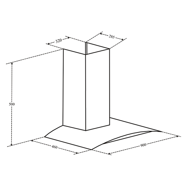 Kích thước máy hút mùi Canzy CZ-D900 Canzy CZ-D900