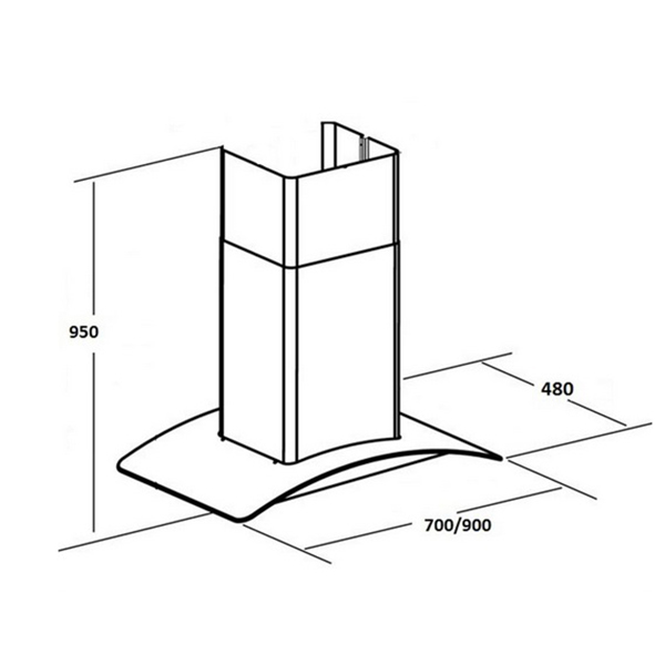 Kích thước máy hút mùi Sunhouse SHB 6900 Sunhouse SHB 6900
