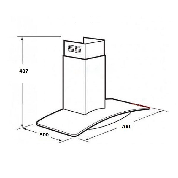 Kích thước máy hút mùi Binova BI-98-IG-07 Binova BI-98-IG-07
