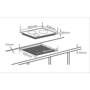 Kích thước bếp từ Chefs EH-IH535