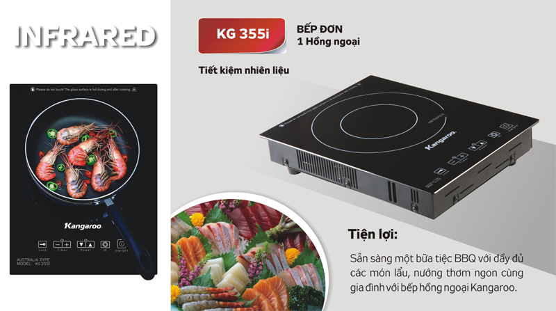 Bếp hồng ngoại Kangaroo KG 355