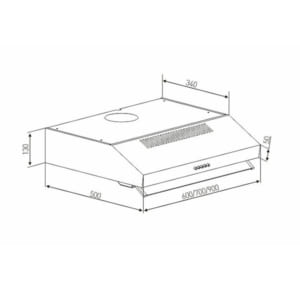 Kích thước máy hút mùi Arber AB-700AS