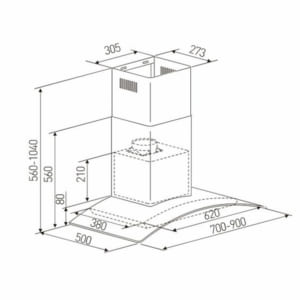 Kích thước máy hút mùi Arber AB-700Nc-Arber-AB-700N