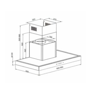 Kích thước máy hút mùi Arber AB-700R