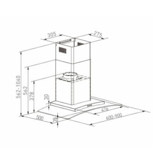 Kích thước máy hút mùi Arber AB-900Q