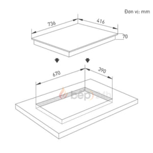 Kích thước bếp từ Eurosun EU-T210