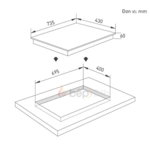 Kích thước bếp điện từ Eurosun EU-TE266Plus