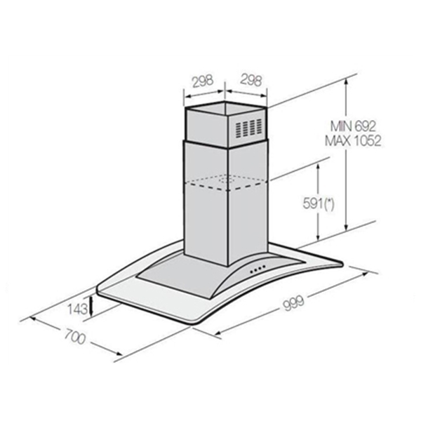 Kích thước máy hút mùi Fagor 6CFT-90V Fagor 6CFT-90V