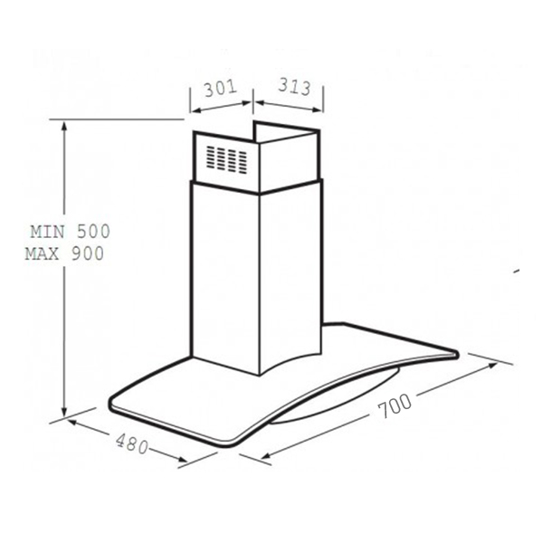 Kích thước máy hút mùi Fagor CPV-70X Fagor CPV-70X