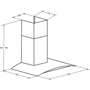 Kích thước máy hút mùi Fandi FD-3388C1-90