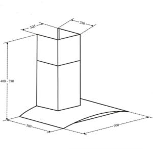 Kích thước máy hút mùi Fandi FD-5590