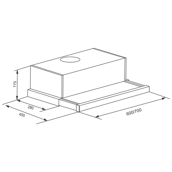 Kích thước máy hút mùi Fandi FD-6028 Kích thước máy hút mùi Fandi FD-6028