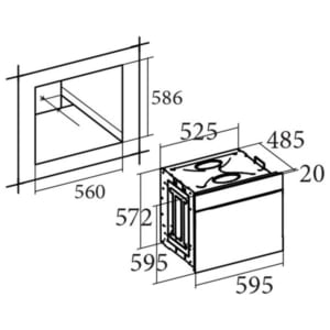 Kích thước lò nướng Cata HGR 110 AS WH