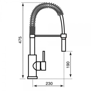 Kích thước vòi rửa bát Argo i-2388
