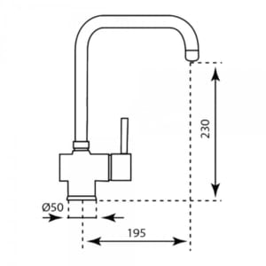 Kích thước vòi rửa bát Argo i-2451
