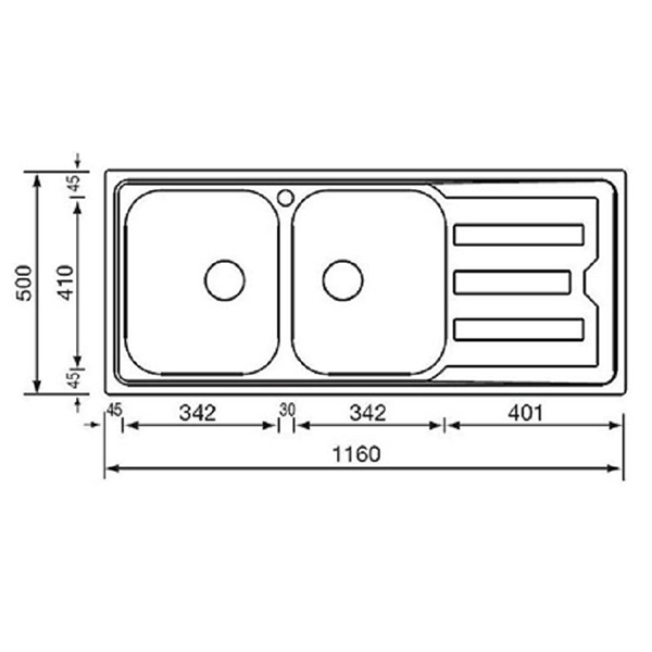 Kích thước chậu rửa bát CM Cristal-010017 Chậu rửa bát CM Cristal-010017