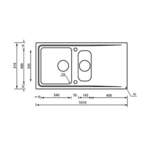 Kích thước chậu rửa bát CM Evoluzione-015005