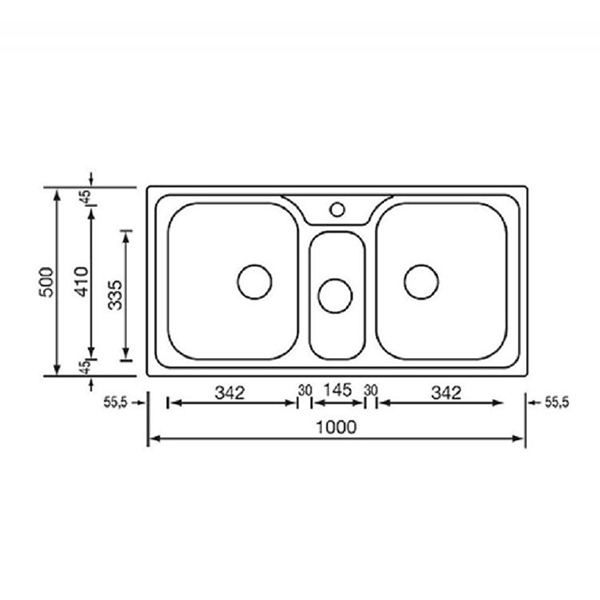 Kích thước chậu rửa bát CM Matico-011646 Kích thước chậu rửa bát CM Matico-011646