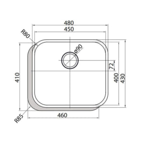 Kích thước chậu rửa bát Cata CB 45-40