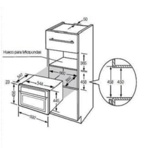 Kích thước lò nướng Fagor 6h-545BX