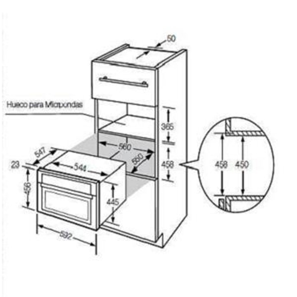 Kích thước lò nướng Fagor 6h-545BX Kích thước lò nướng Fagor 6h-545BX