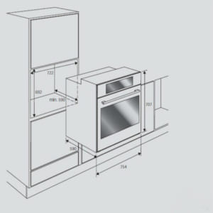 Kích thước lò nướng Fagor SO-1058X