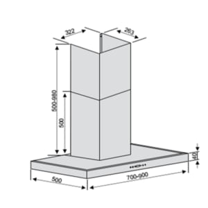 Kích thước máy hút mùi Lorca TA-6007P 90
