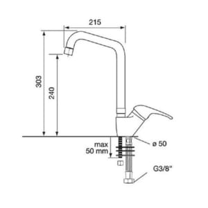Kích thước vòi rửa bát CM Acquamix-9206-RM