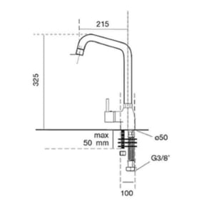 Kích thước vòi rửa bát CM Acquamix-9217-RM