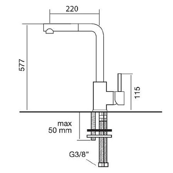 Kích thước vòi rửa bát CM Acquamix-9226-RM Kích thước vòi rửa bát CM Acquamix-9226-RM