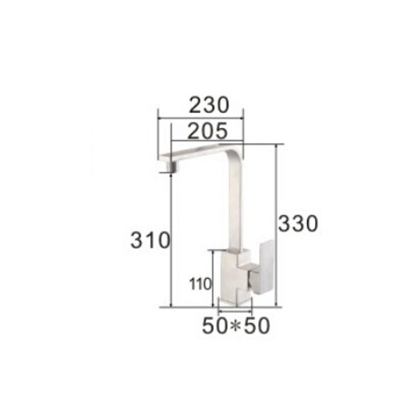 Kích thước vòi rửa bát inox Moonoah MN-621 Vòi rửa bát inox Moonoah MN-621