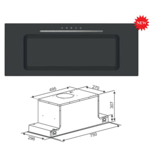 Kích thước máy hút mùi Canzy CZ 68D