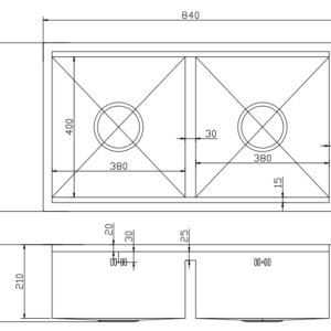 Kích thước chậu rửa bát EU-8848HM