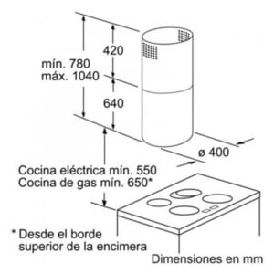 Kích thước máy hút mùi Bosch DFS097J50B