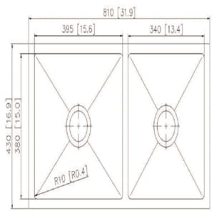 Kích thước chậu rửa bát Grob GS304-8143HD